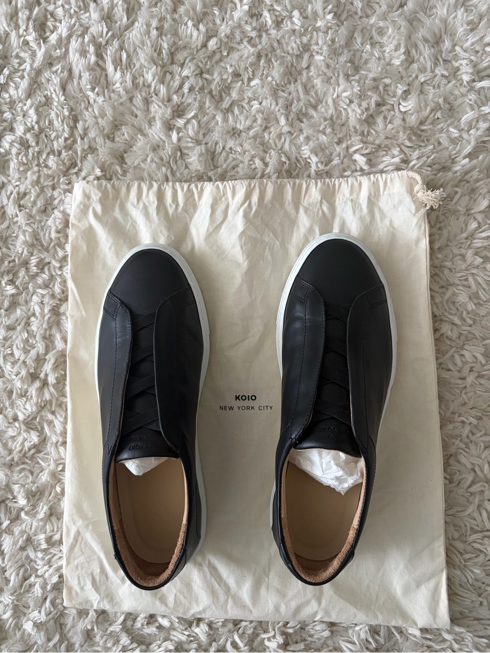 Koio Capri X Slip-On Sneakers Black Leather Men's Size 9